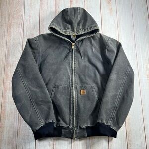 Vintage Carhartt J130 Black Sandstone Duck Active Jacket Size Large Tall
